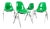 DSS Vivid Green Fibreglass Dining Chair by Eames, 1960s, Set of 4 For Sale
