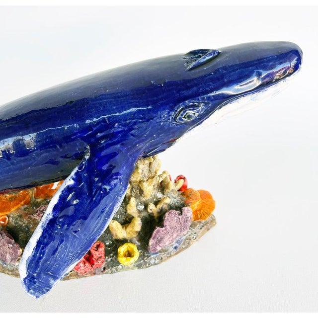 Unique Hand-Made Sculptural Glazed Ceramic Humpback Whale by Rexx Fischer For Sale - Image 10 of 10