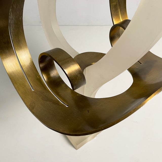 Cesar Doméla, Dutch Modern Sculpture, 1970s, Acrylic Glass and Brass For Sale - Image 14 of 18