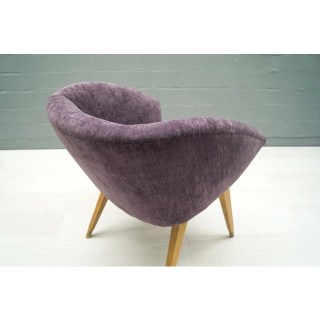 Purple Mid-Century French Purple Cocktail Chair, 1950s For Sale - Image 8 of 11