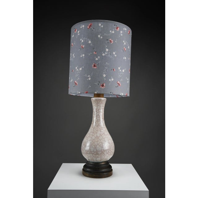 Mid-Century Modern Craquelé Table Lamp attributed to Pieter Groeneveldt, Netherlands, 1960s For Sale - Image 3 of 12