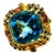 Bochic “Capri” Vintage Multi Fancy Sapphire and Blue Topaz Cocktail Ring — 18K G For Sale