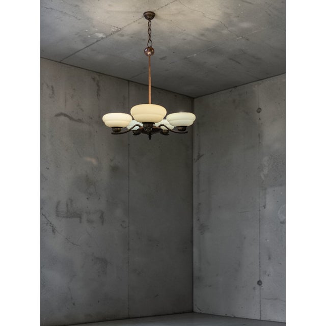 Five Arm Pendant Light by Paaavo Tynell for Oy Taito Ab, 1940s For Sale - Image 14 of 15