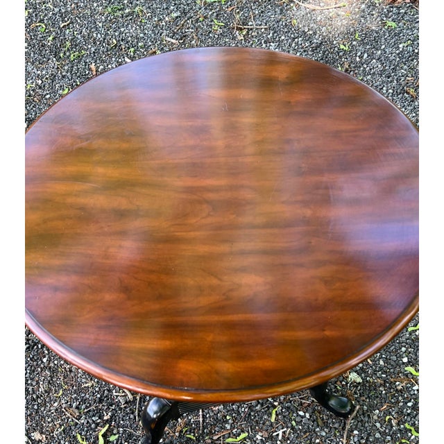 Wood Queen Anne Style Cherry Pedestal Base Side Table For Sale - Image 7 of 7
