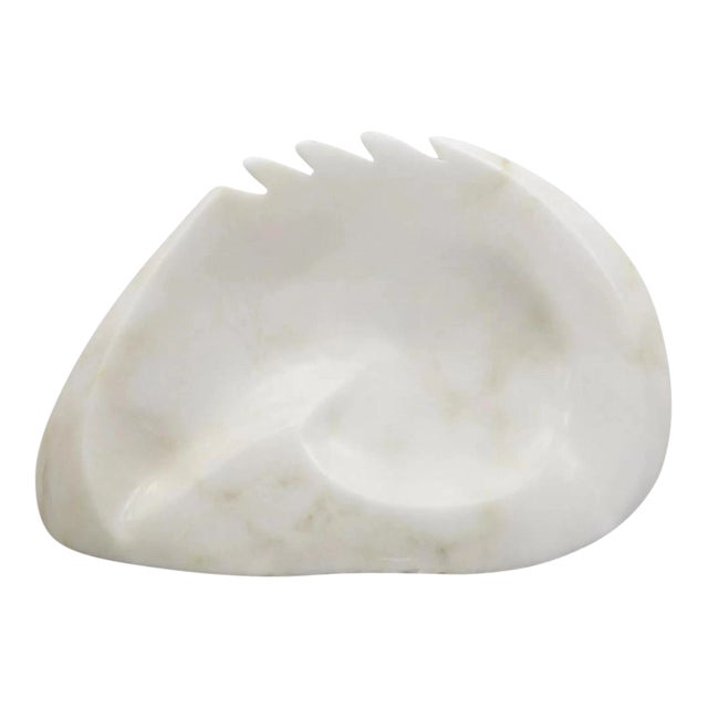 Sheryl C. Benjamin Carved Marble Abstract Modernist Sculpture on Marble Base For Sale