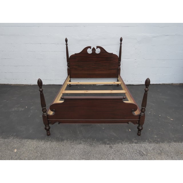 1940s Mahogany Full Size Poster Pineapple Finial Bed 6412 For Sale - Image 13 of 18