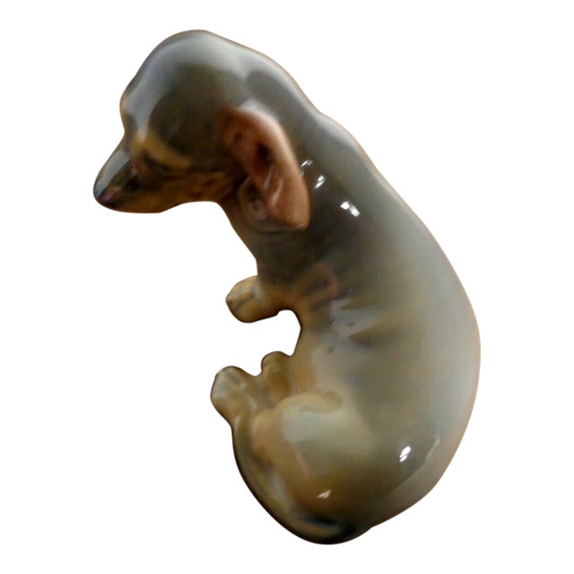 Vintage MCM Royal Copenhagen Dachshund Puppy Dog Figurine For Sale