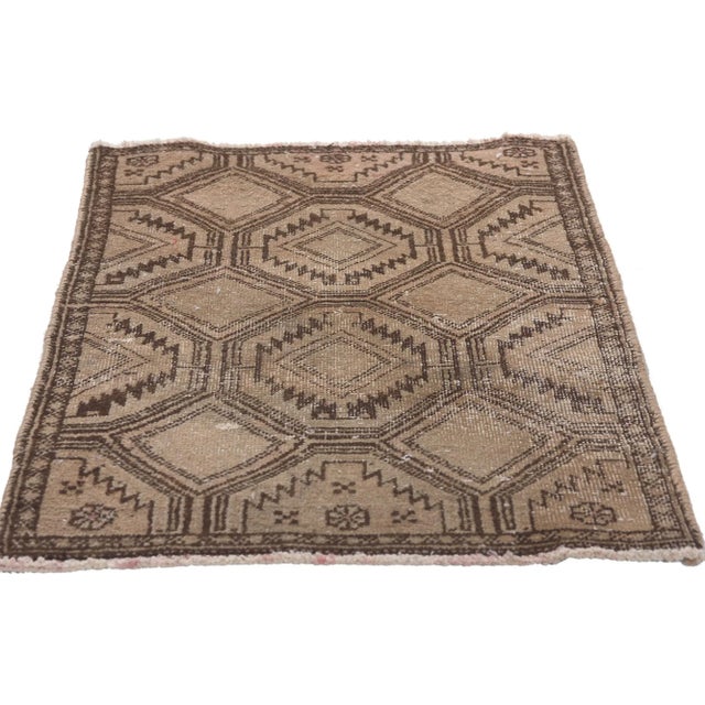 Tribal Early 20th Century Distressed Antique Persian Tabriz Rug, 01'09 X 02'09 For Sale - Image 3 of 10