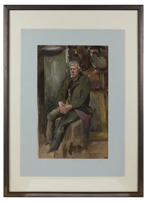 Otto von Faber Du Faur, Man Sitting in the Studio, Watercolor