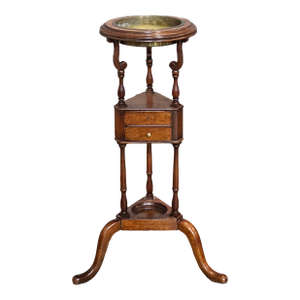 Late 20th Century Baker Mahogany Williamsburg Style Basin Stand With Bowl
