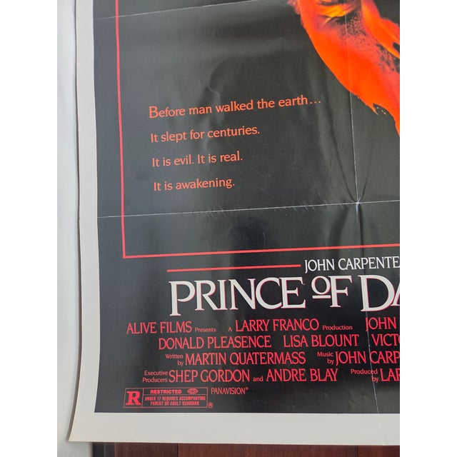 Paper Vintage Horror John Carpenter's Prince of Darkness Original One Sheet Movie Poster For Sale - Image 7 of 11