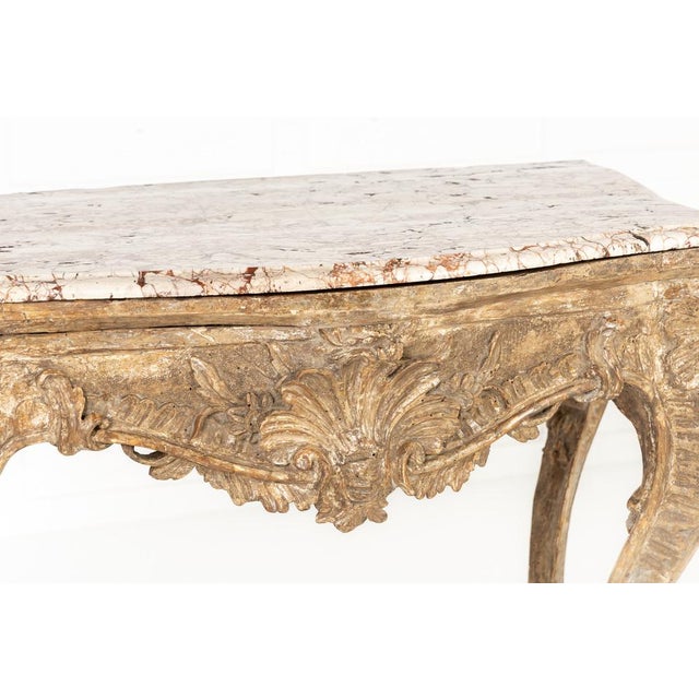 Small 18th Century Italian Silver Gilt Console Table For Sale - Image 3 of 12