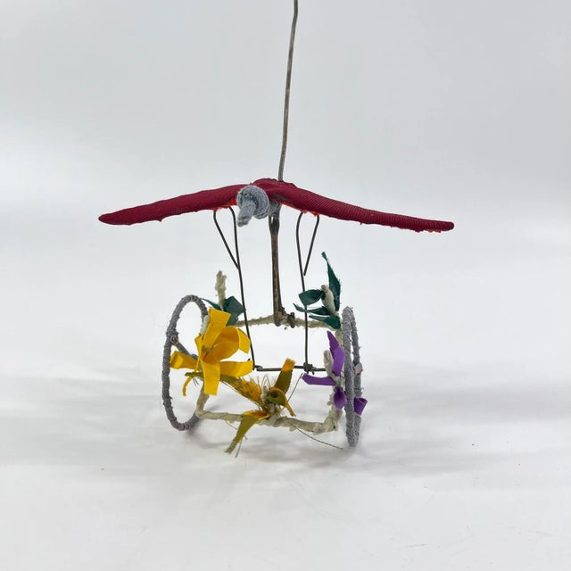 Vintage African Wire Push Toy (Galimoto) Bicycle with Moving Hummingbird A delightful and inventive handmade wire push...