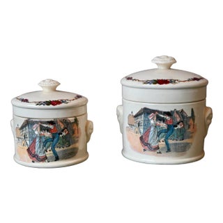 Covered Pots Service Obernai from Sarreguemines, 1940s, Set of 2 For Sale