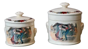 Covered Pots Service Obernai from Sarreguemines, 1940s, Set of 2