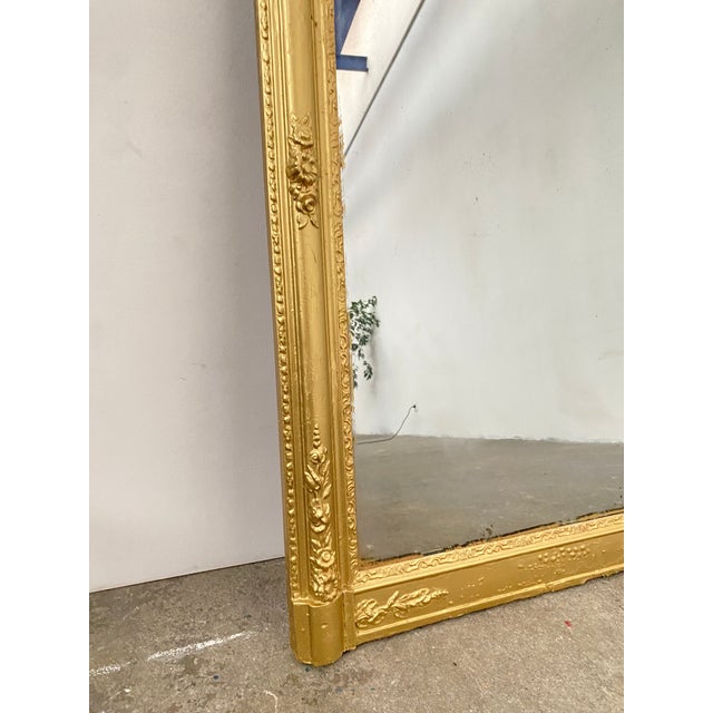 Gold Stuccoed and Gilded Wooden Mirror, 1800s For Sale - Image 8 of 12