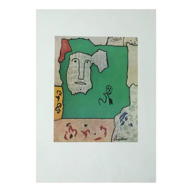 Gaston Chaissac, Composition with Face, 1960s, Lithograph, Framed For Sale