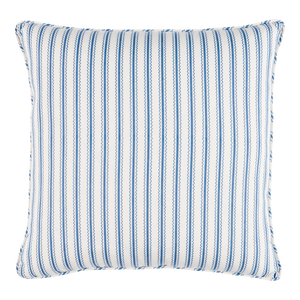 Schumacher x Mark D. Sikes Birdie Ticking Stripe 18" Pillow In Indigo