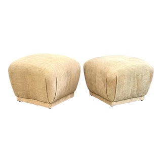 Vintage Mushroom Poufs in the Style of Karl Springer - a Pair For Sale