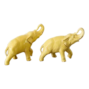 1940s Ceramic Elephant Sculptures - a Pair