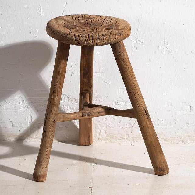 Antique Primitive Stool, 1920s For Sale - Image 9 of 9