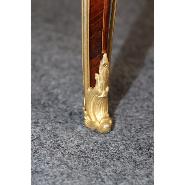 Late 19th C French Louis XV Style Marble Top Bronze End Table by Sormani For Sale - Image 9 of 11
