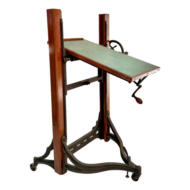 Antique Camera Stand Height Adjustable Cast Iron and Wood For Sale