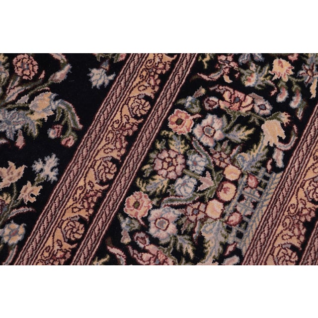 Shabby Chic Art Nouveau 1990's Pak-Persian Black/Black Wool Rug - 9'0'' X 12'3'' For Sale In New York - Image 6 of 9