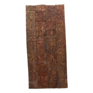 Grand 90" Tall Carved Nupe Door Gate For Sale