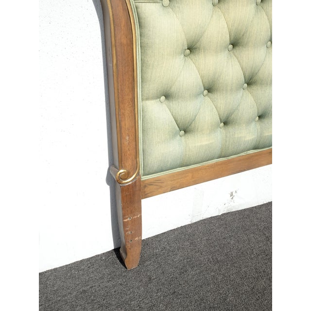 Headboard ~ French Provincial Louis XVI Style Green Tufted Full Queen Headboard For Sale - Image 9 of 15