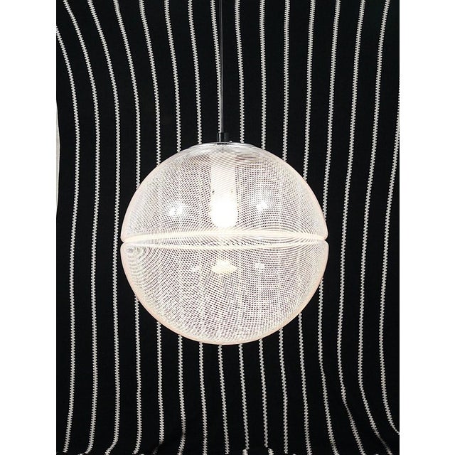 Postmodern Striped Op-Art Globe Pendant Lamp by Guzzini attributed to Meblo, 1970s For Sale - Image 13 of 18