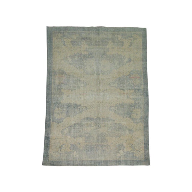 Vintage Worn Turkish Pictorial Rug - 6'6'' X 10'3' For Sale