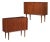 Pair of Narrow Lyby Mobler Danish Teak Sliding Door Cabinets For Sale