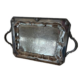 Mid 20th Century Silver Rectangular Shaped Tray For Sale