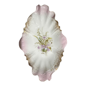 German Porcelain Floral Centerpiece Bowl Signed Carl Tielsch