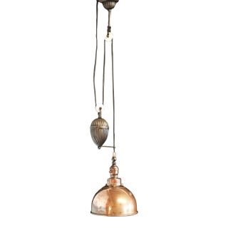 1960s Victorian Era Single Pulley Ceiling Lamp For Sale