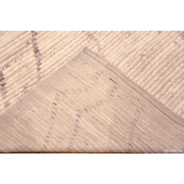 Brown Nazmiyal Collection Minimalist Tribal Modern Moroccan Design Soft Light Color Area Rug For Sale - Image 8 of 8
