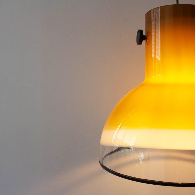 Black Brown Glass Pendant Light from Peill & Putzler, Germany, 1970s For Sale - Image 8 of 18