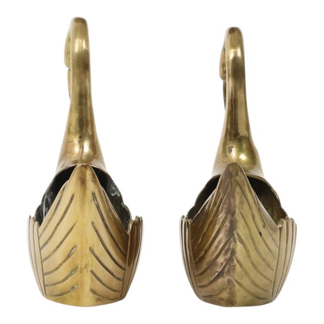 Vintage Swan Planters in Brass, Set of 2 For Sale - Image 5 of 15
