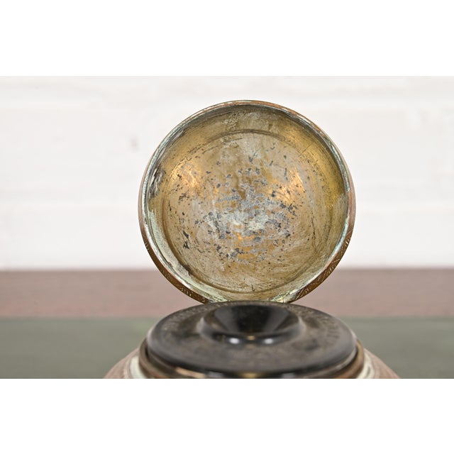 Early 20th Century Marshall Field & Co. Antique Viking Bronze Inkwell, Circa 1910 For Sale - Image 5 of 13