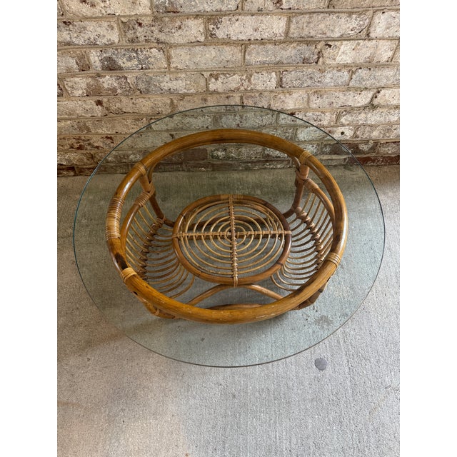 Mid-Century Modern Vintage Bamboo Coffee Table For Sale - Image 3 of 18