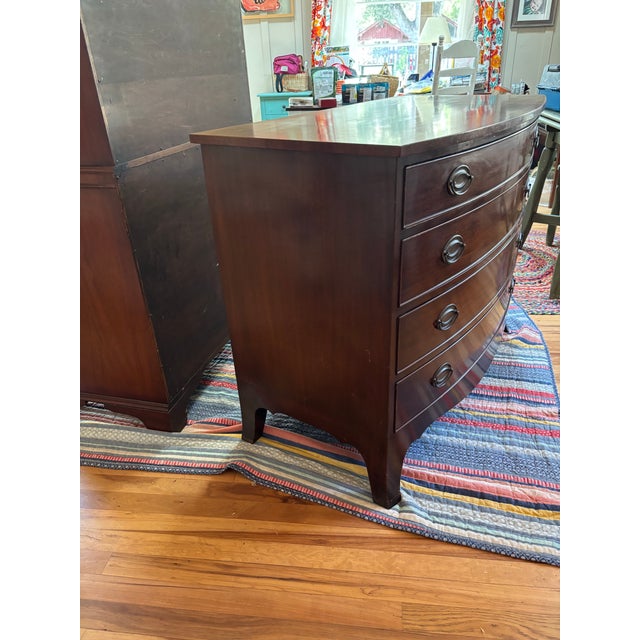 1930s Kittinger Mahogany Bowfront Chest of Drawers For Sale - Image 11 of 11