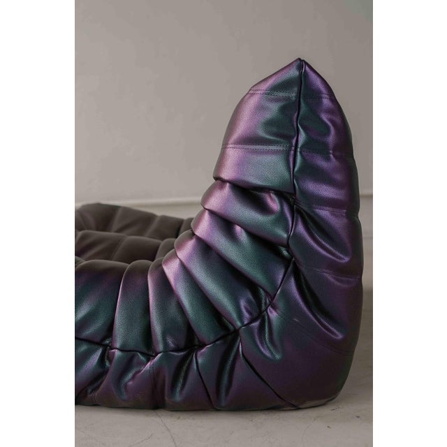 Togo 2-Seater Sofa in Ultraviolet Leather by Michel Ducaroy for Ligne Roset For Sale - Image 12 of 18