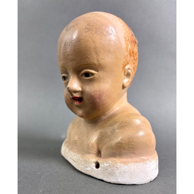 Head of Baby Jesus in Polychrome Stucco, Tuscany, 18th Century For Sale - Image 4 of 10