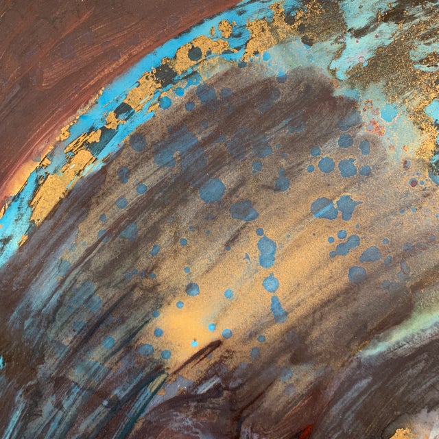 Contemporary Expressionist Portrait Mixed-Media Painting on Paper by Phil Saxon For Sale - Image 4 of 8