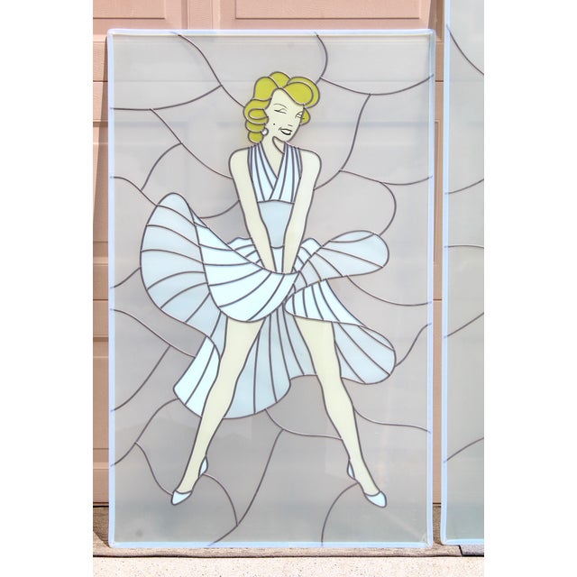 Vintage Movie-Inspired Stained Glass Style Art Panels – Marilyn Monroe, Fred Astaire, Ginger Rogers, Gene Kelly, Cyd Charisse For Sale - Image 4 of 18