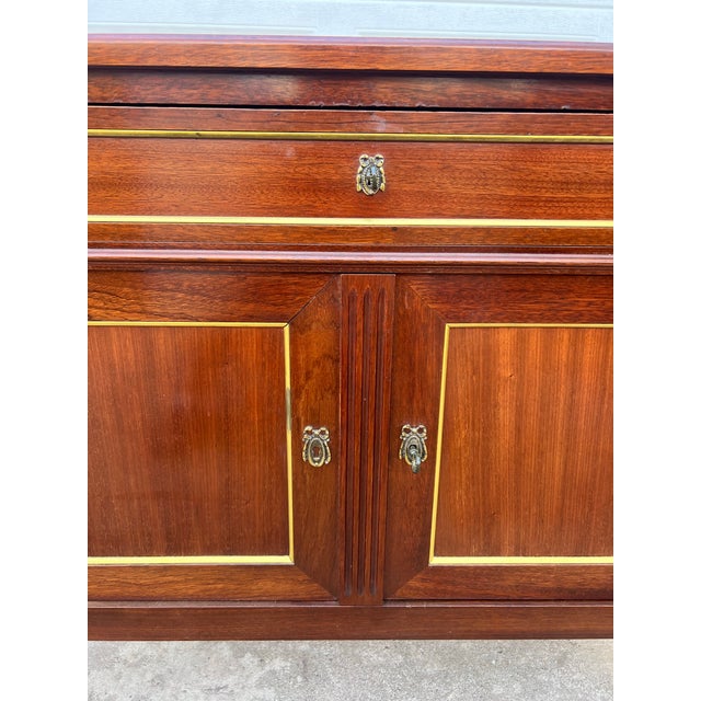 French 19th Century Louis XVI Mahogany Two Door Buffet For Sale - Image 4 of 12