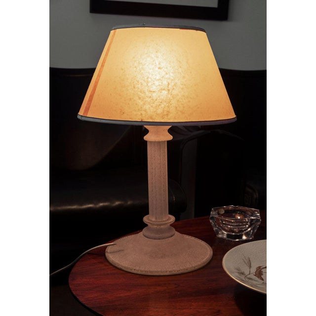Mid-Century Frosted Glass Table Lamp, France For Sale - Image 3 of 4