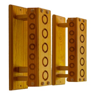 Mid-Century Modern Pine Wall Sconces from Vemdalia, Sweden, 1975, Set of 2 For Sale