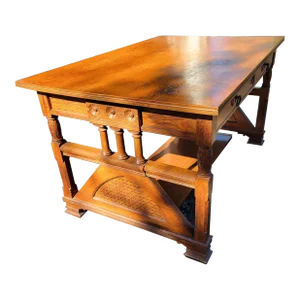 Antique Arts and Crafts Oak Partners Desk